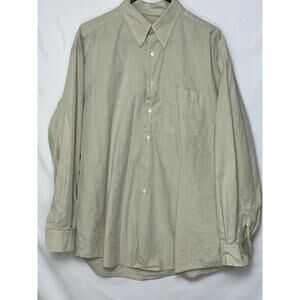 Ermenegildo Zegna Men’s Large Tan Shirt Long Sleeve Button Front Luxury Italy